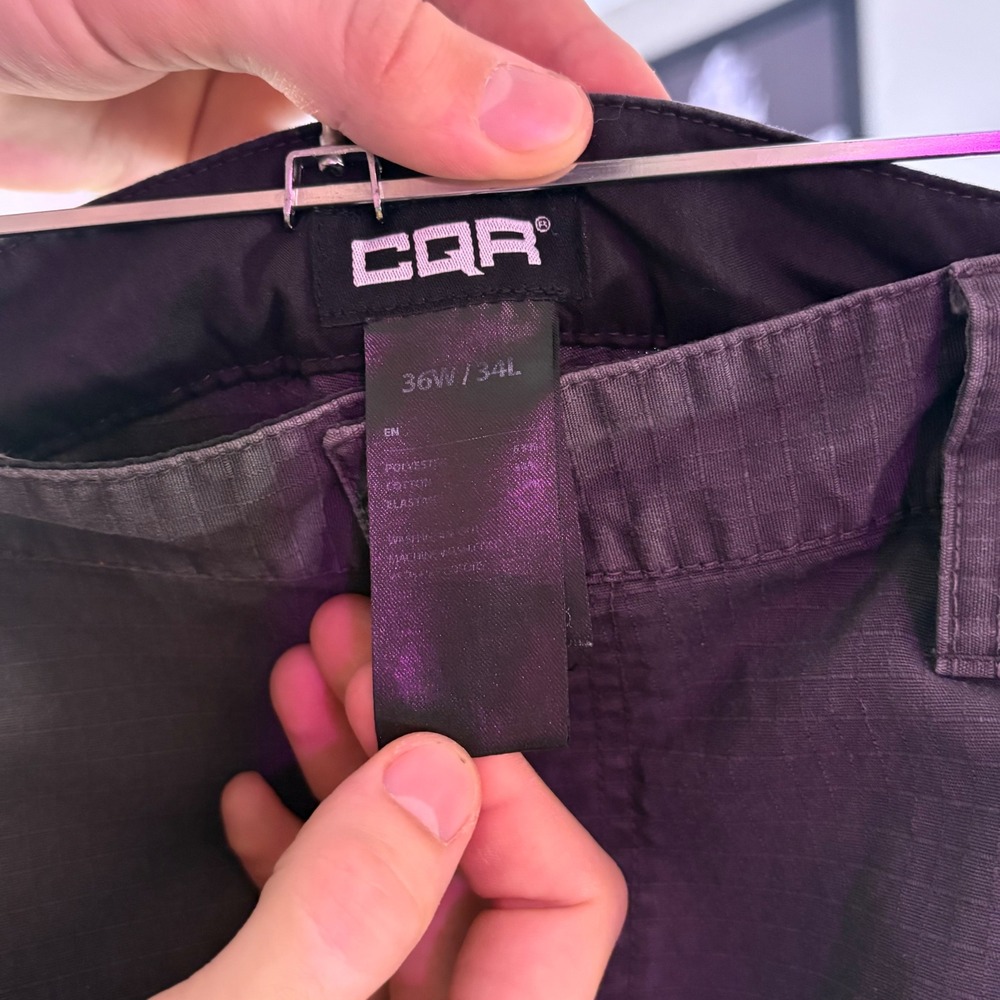 CQR Mens Cargo Pants Gray Size 36W x 34L Work Utility Outdoor Adventure - Picture 3 of 10